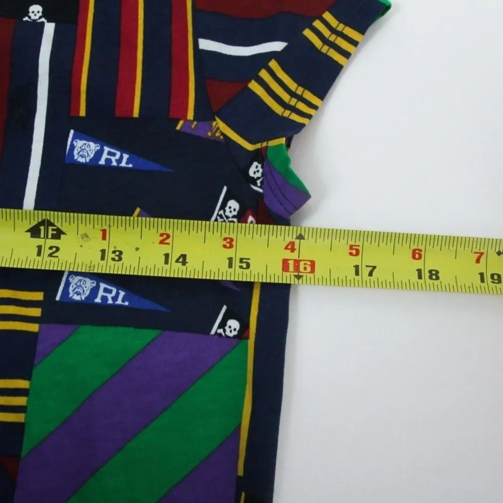 NWT Polo Ralph Lauren Girls XL 16 Dress Pennant Flag Patchwork Skull Drop Waist
